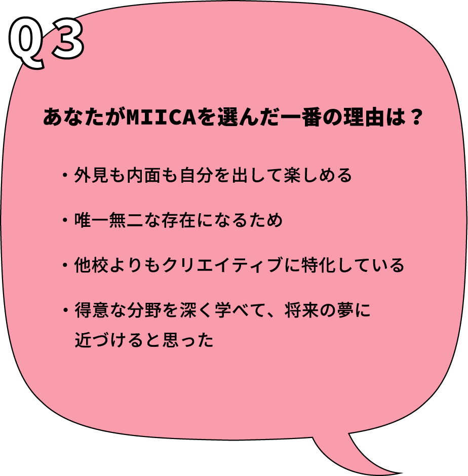 あなたがMIICAを選んだ一番の理由は？